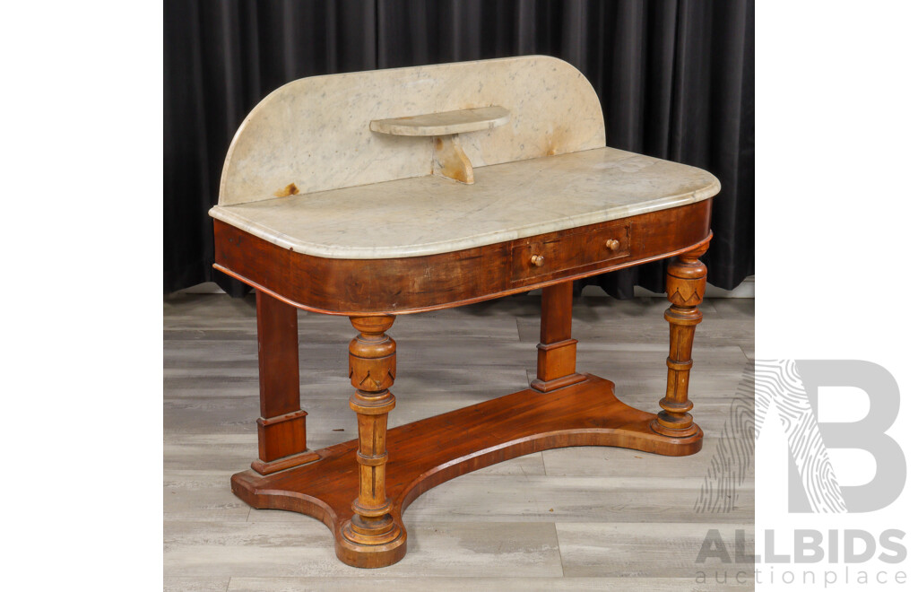 Victorian Walnut Marble Top Wash Stand