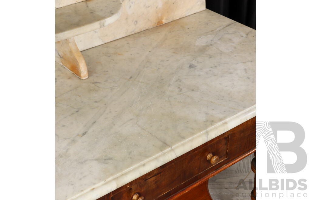 Victorian Walnut Marble Top Wash Stand