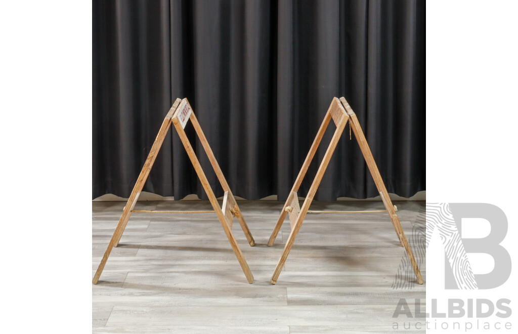 Vintage Rustic Plank Top Tressle Table