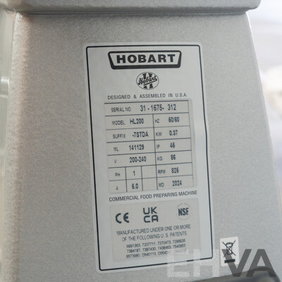 Hobart HL200-7STDA Legacy 20 Quart Planetary Mixer - New - RRP $13,500.00