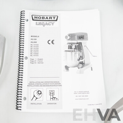 Hobart HL200-7STDA Legacy 20 Quart Planetary Mixer - New - RRP $13,500.00