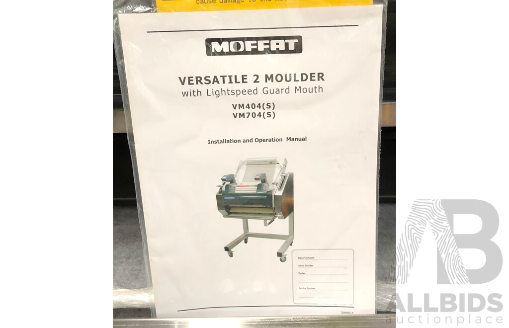 Moffat Versatile 2 Bread Moulder - New - RRP $18,000.00