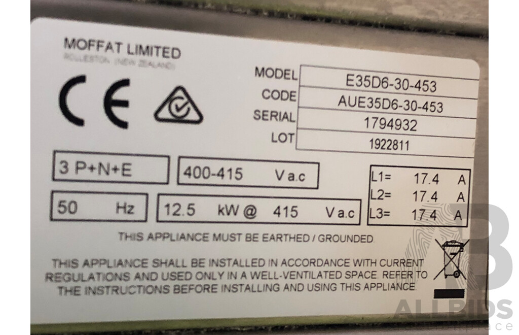 Moffat Turbofan Convection Oven