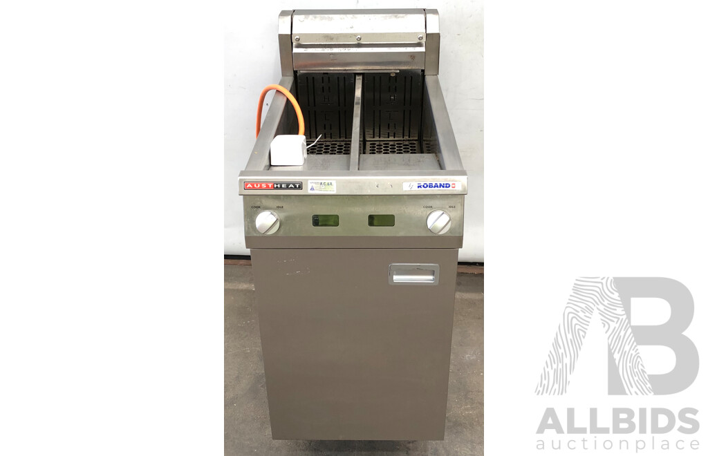 Austheat Stainless Steel 450mm Twin Pan Electric Deep Fryer
