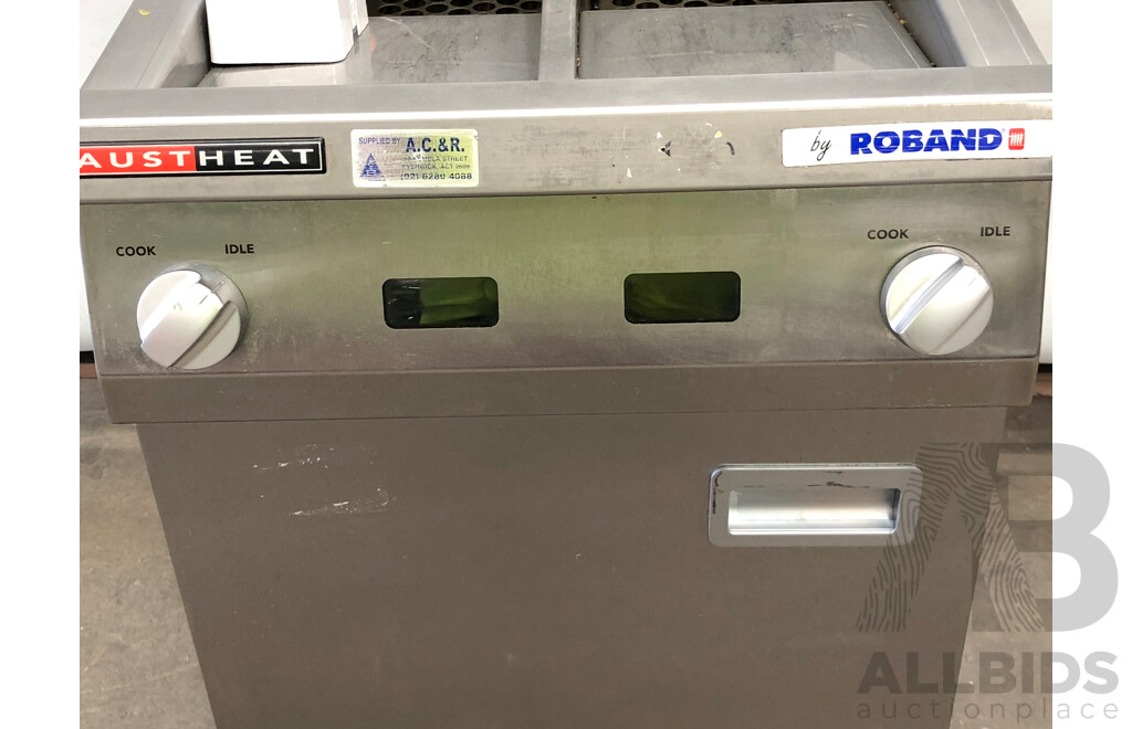 Austheat Stainless Steel 450mm Twin Pan Electric Deep Fryer