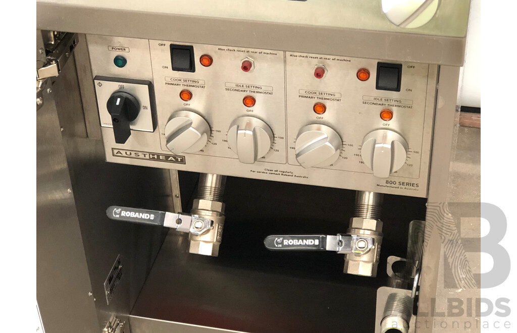 Austheat Stainless Steel 450mm Twin Pan Electric Deep Fryer