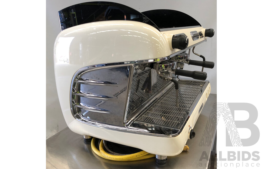 San Remo Two Group Head Coffee Machine and Stainless Steel Trolley