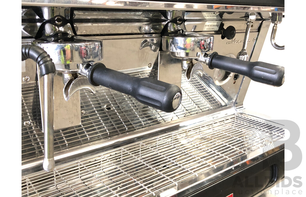 San Remo Two Group Head Coffee Machine and Metal Trolley