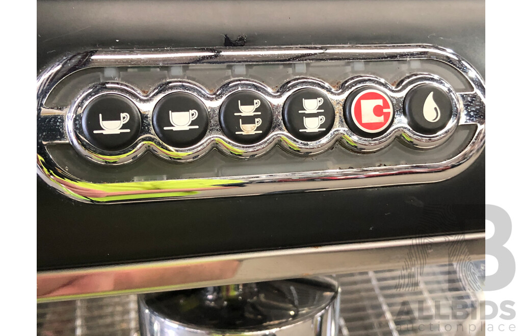 San Remo Two Group Head Coffee Machine and Metal Trolley