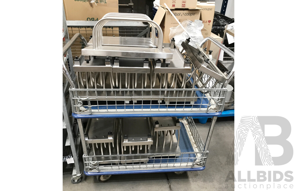 Stainless Steel Catering Trolleys/Racks and 2 Tier Trolley with Assorted Food Service Ware and Equipment