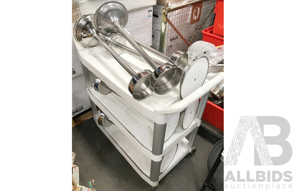 Bulk Lot of Assorted Food Service Ware, Equipment, and Furniture