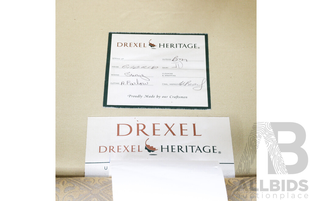 Drexel Heritage Fabric Armchair and Smaller Example