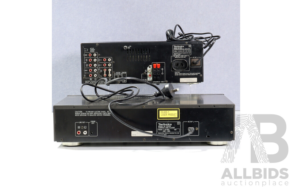 Technics Stereo Intergrated Amplifier SU X102 Along with Technics Compact Disc Player SL PG300