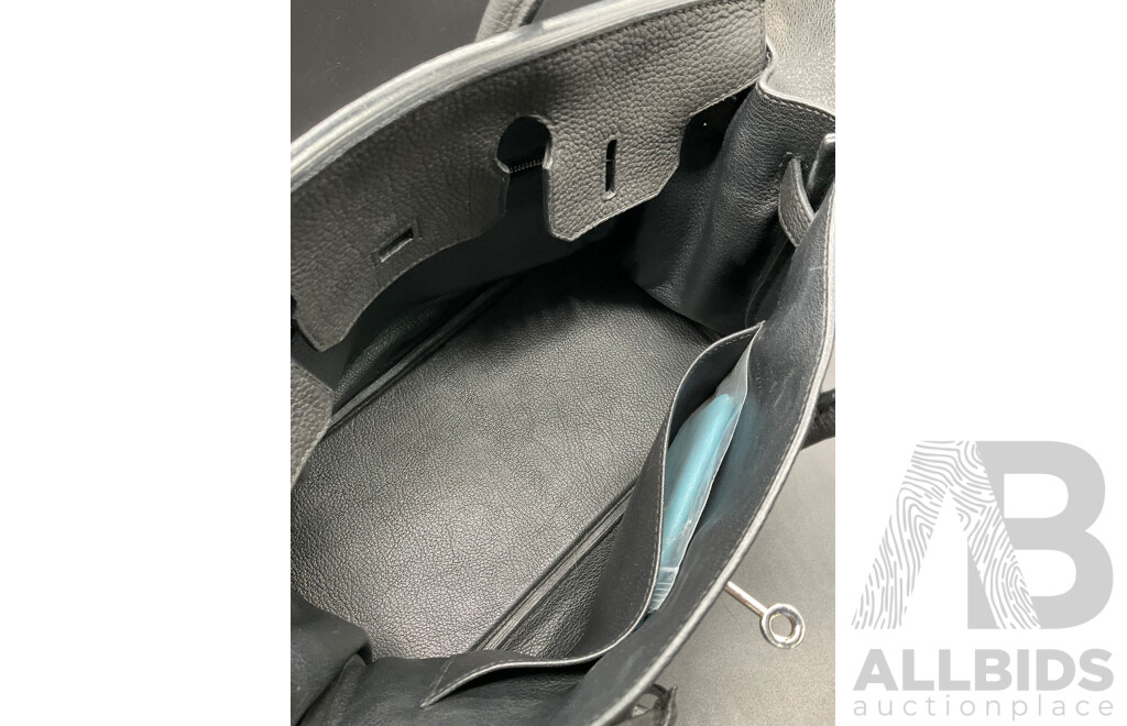 Black Handbag and Blue Cardholder