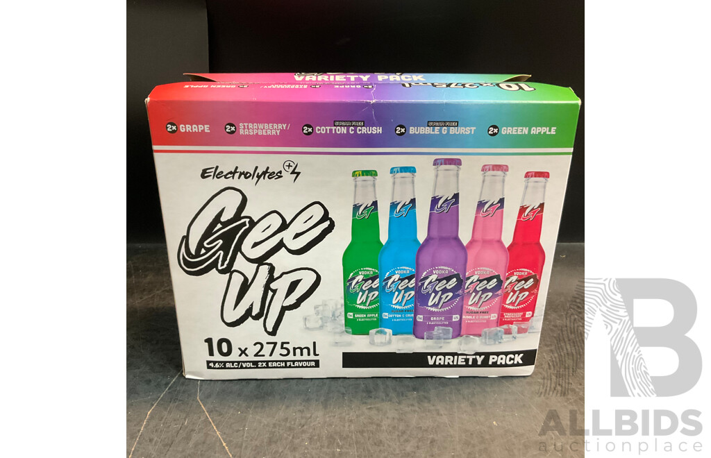 GEE-UP Vodka Mixed Pack Bottle 275mL 10pk & Cruiser Sour Grape Vodka Drinks X3 & Jack Daniel's Whisky with Cola X2