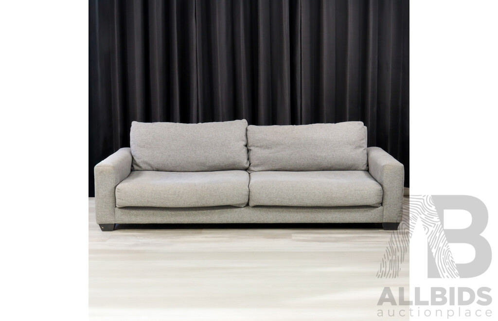 Large Grey Fabric Two Seater Lounge