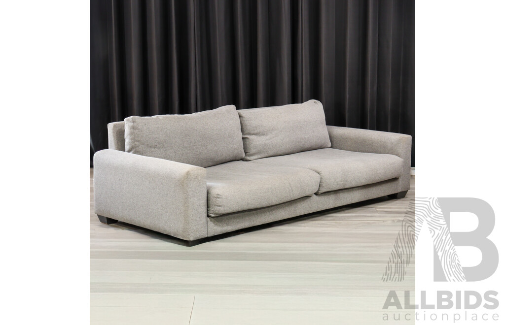 Large Grey Fabric Two Seater Lounge