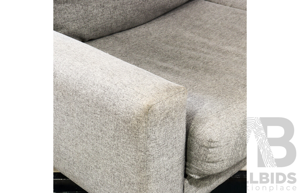 Large Grey Fabric Two Seater Lounge