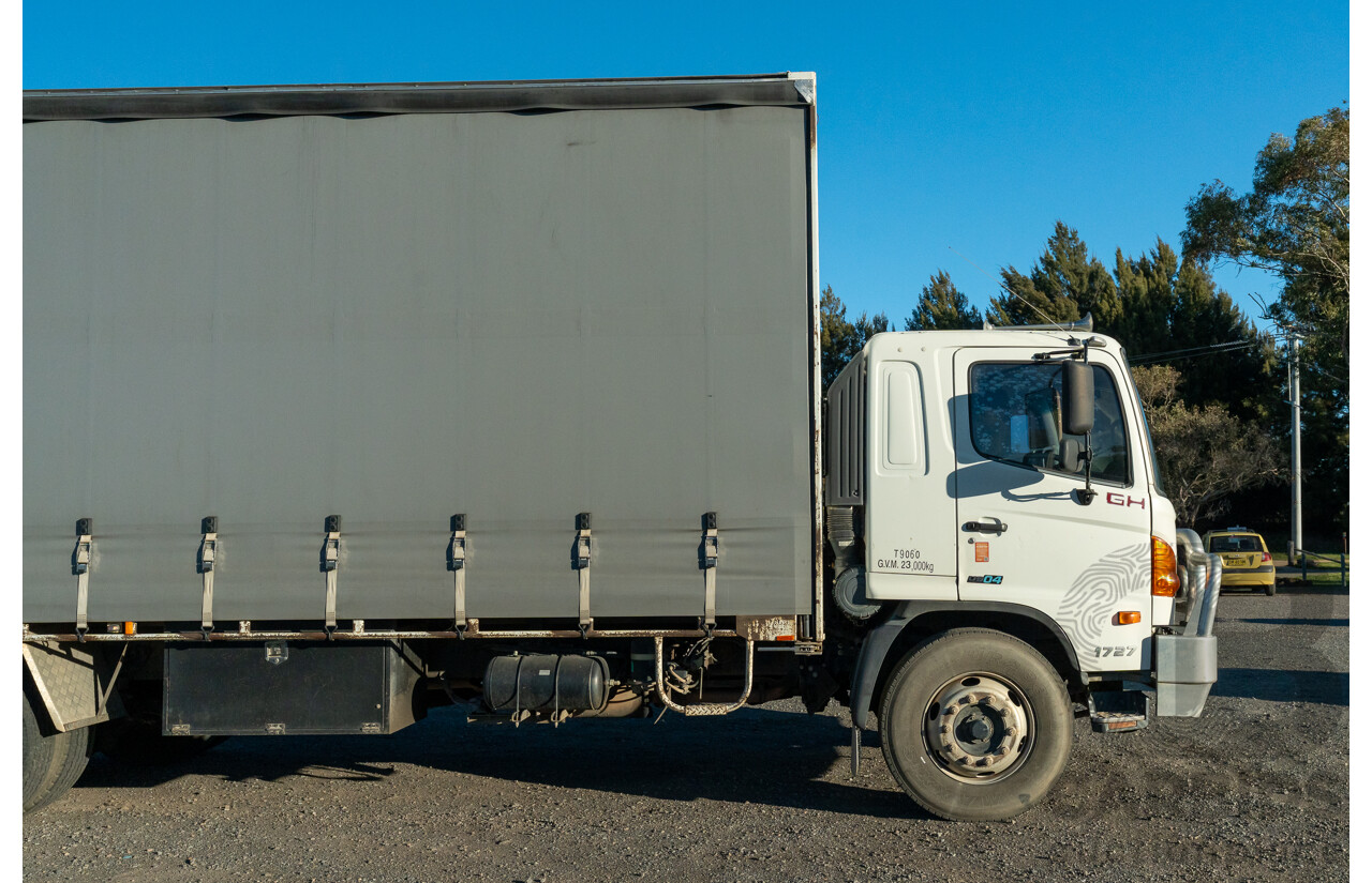 02/2008, Hino Ad Trans 500 Series, GH 1727, 12 Pallet, Curtainsider Canopy Truck with 750KG Taillift & Passed RMS HVIS Roadworthy