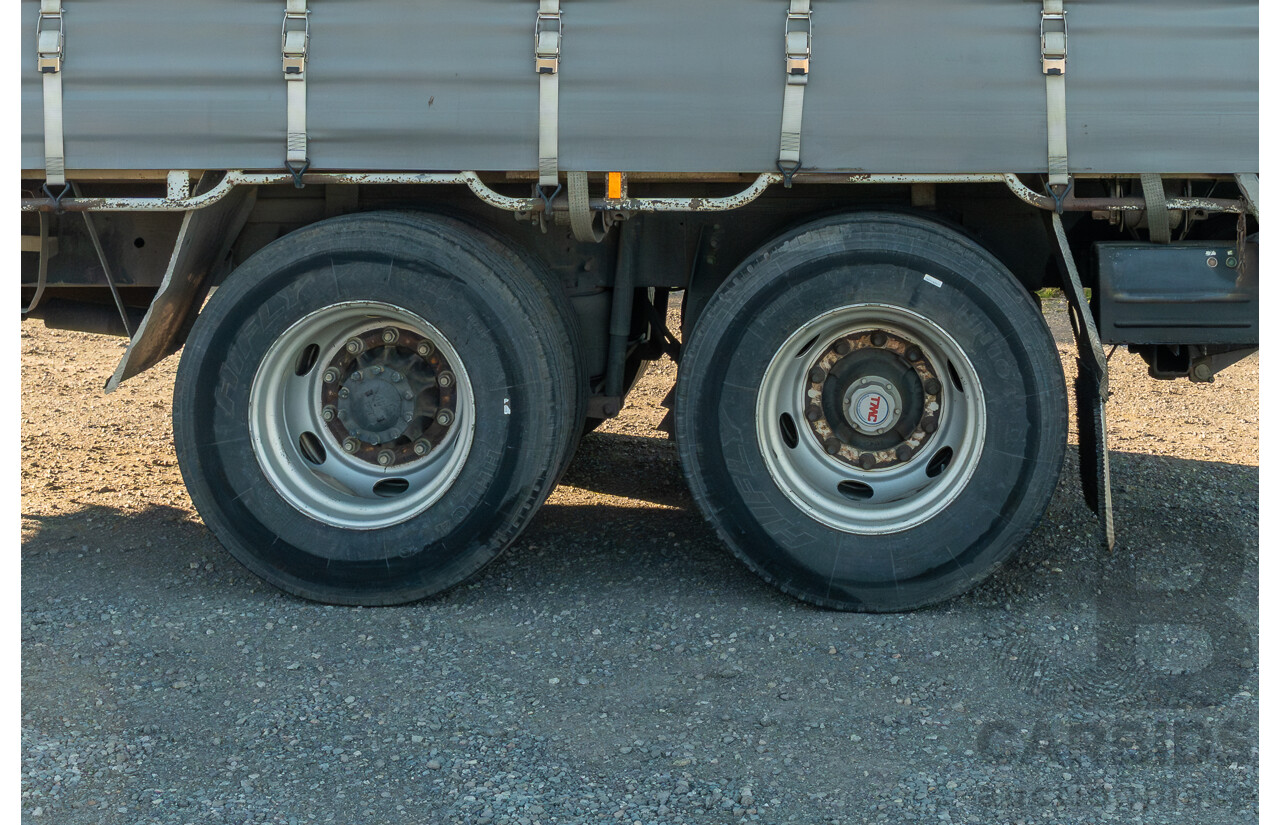 02/2008, Hino Ad Trans 500 Series, GH 1727, 12 Pallet, Curtainsider Canopy Truck with 750KG Taillift & Passed RMS HVIS Roadworthy