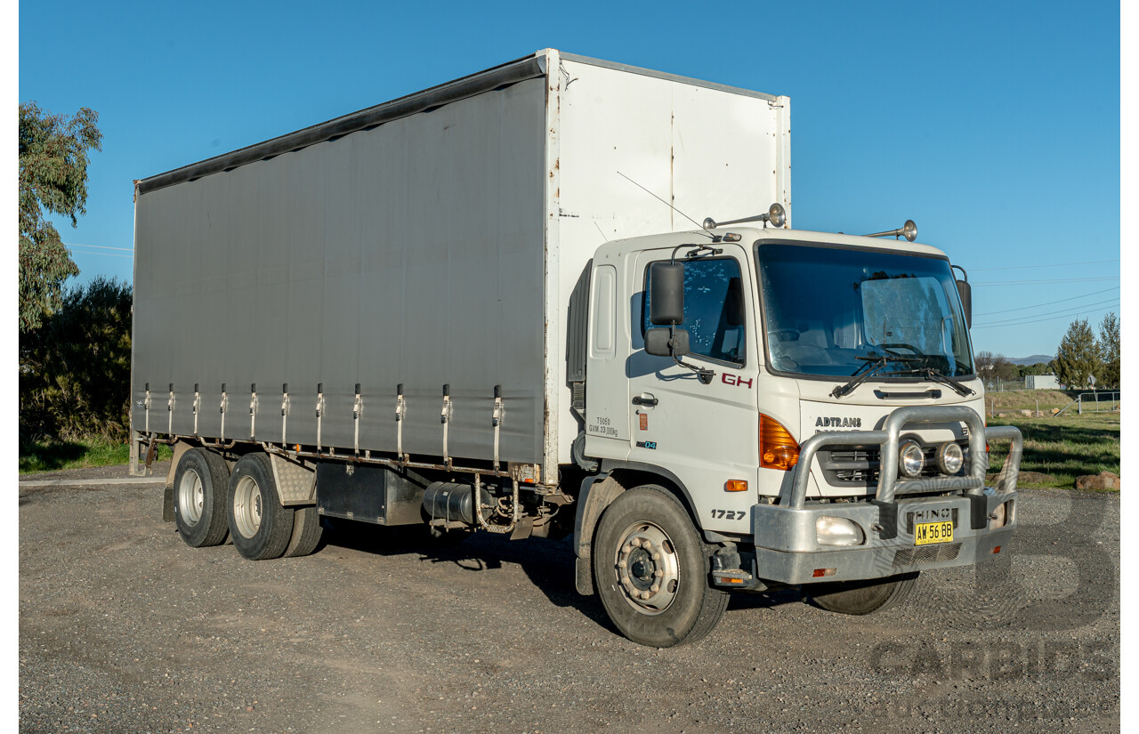 02/2008, Hino Ad Trans 500 Series, GH 1727, 12 Pallet, Curtainsider Canopy Truck with 750KG Taillift & Passed RMS HVIS Roadworthy