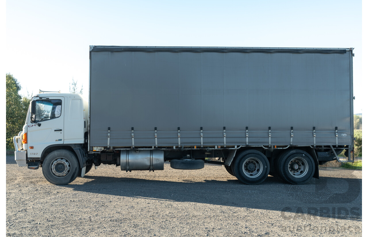 02/2008, Hino Ad Trans 500 Series, GH 1727, 12 Pallet, Curtainsider Canopy Truck with 750KG Taillift & Passed RMS HVIS Roadworthy