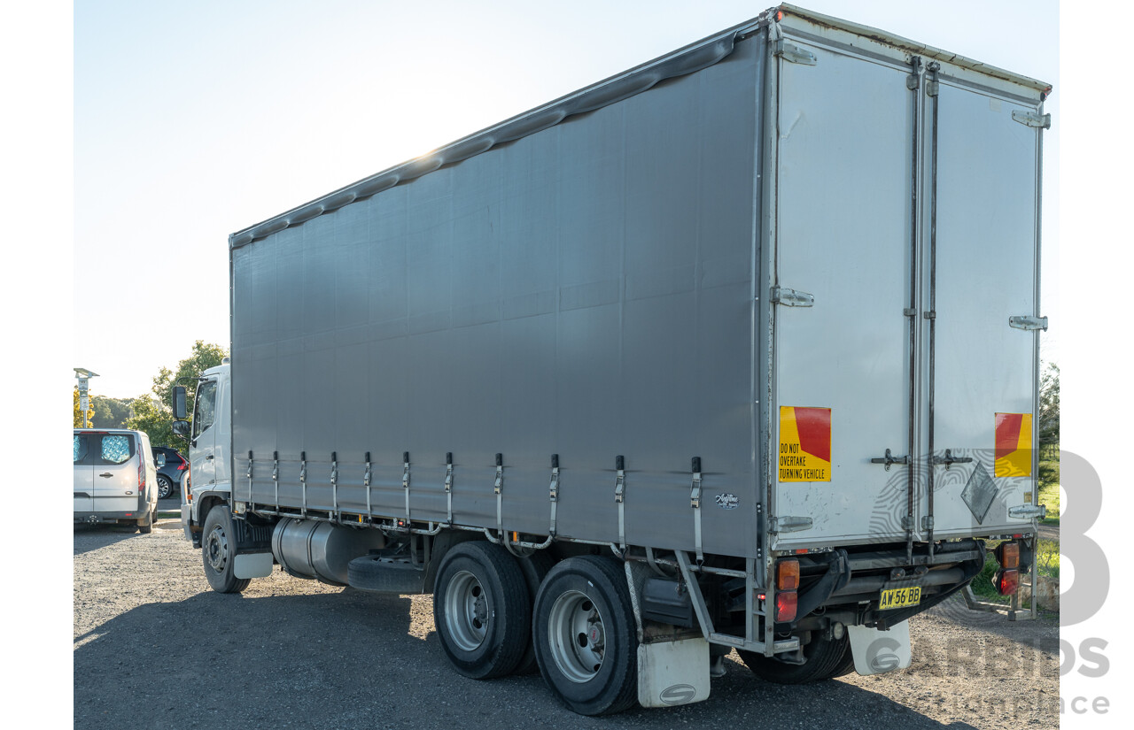 02/2008, Hino Ad Trans 500 Series, GH 1727, 12 Pallet, Curtainsider Canopy Truck with 750KG Taillift & Passed RMS HVIS Roadworthy