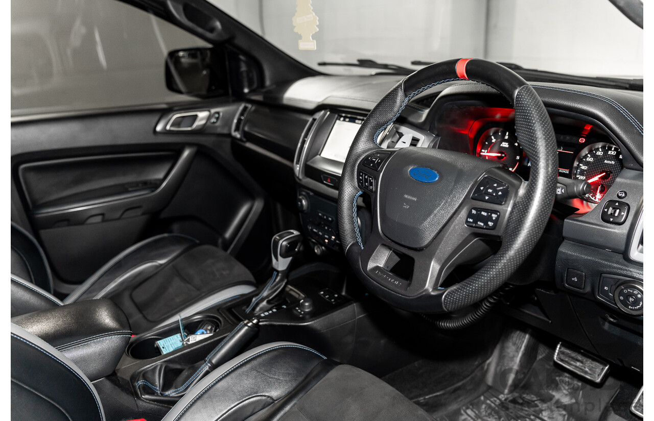 10/2019 Ford Ranger Raptor 2.0 (4x4) PX MKIII MY19.75 Double Cab P/Up Shadow Black Twin Turbo Diesel 2.0L