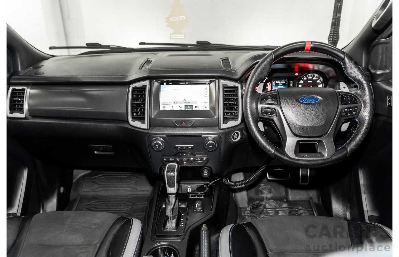 10/2019 Ford Ranger Raptor 2.0 (4x4) PX MKIII MY19.75 Double Cab P/Up Shadow Black Twin Turbo Diesel 2.0L