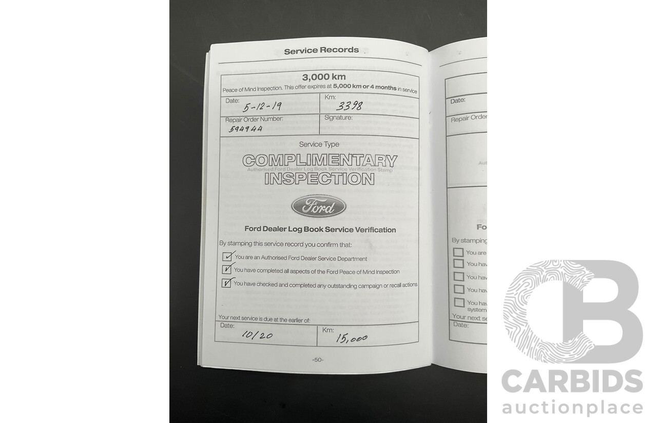 10/2019 Ford Ranger Raptor 2.0 (4x4) PX MKIII MY19.75 Double Cab P/Up Shadow Black Twin Turbo Diesel 2.0L