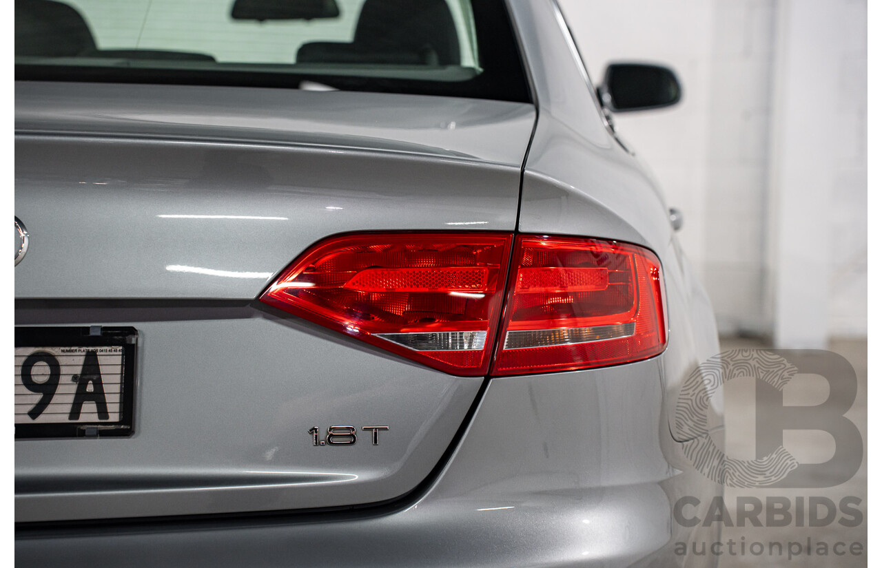8/2011 Audi A4 1.8 TFSI B8 (8K) MY12 4d Sedan Quartz Grey Metallic Turbo 1.8L