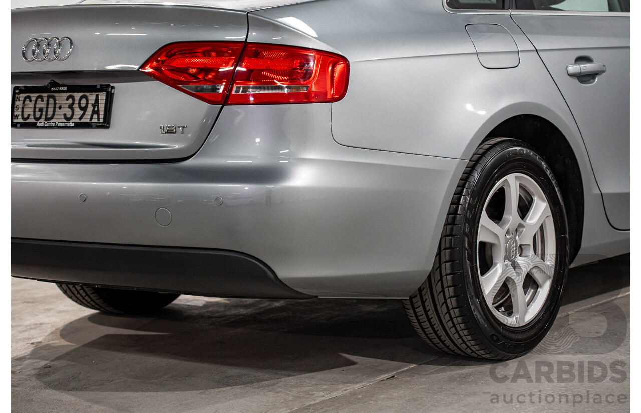 8/2011 Audi A4 1.8 TFSI B8 (8K) MY12 4d Sedan Quartz Grey Metallic Turbo 1.8L