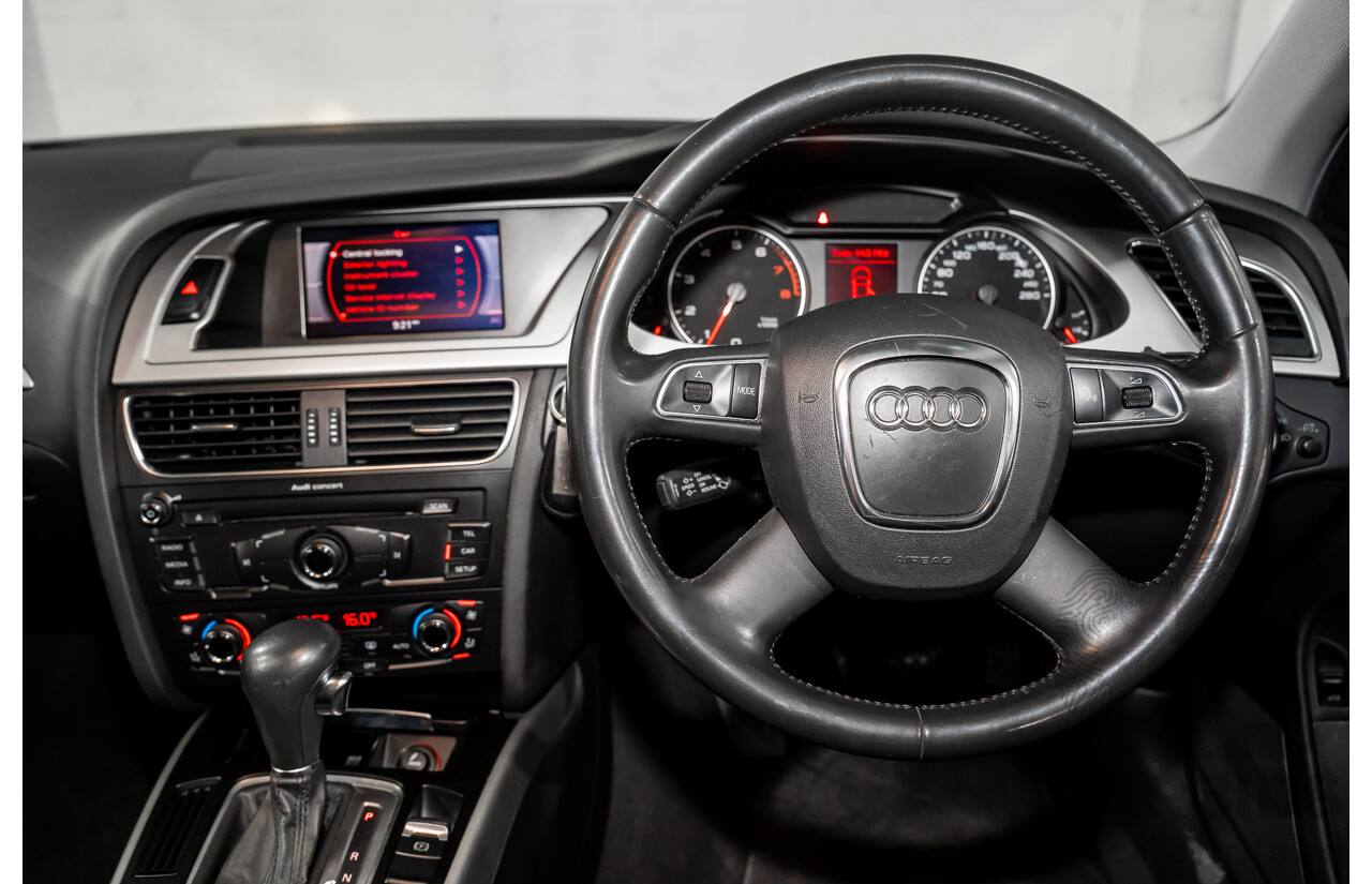 8/2011 Audi A4 1.8 TFSI B8 (8K) MY12 4d Sedan Quartz Grey Metallic Turbo 1.8L