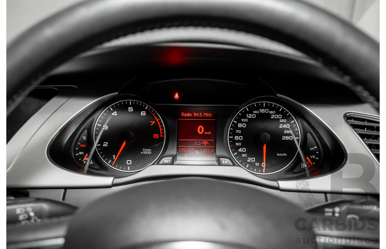 8/2011 Audi A4 1.8 TFSI B8 (8K) MY12 4d Sedan Quartz Grey Metallic Turbo 1.8L