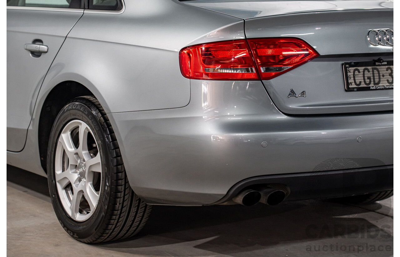 8/2011 Audi A4 1.8 TFSI B8 (8K) MY12 4d Sedan Quartz Grey Metallic Turbo 1.8L