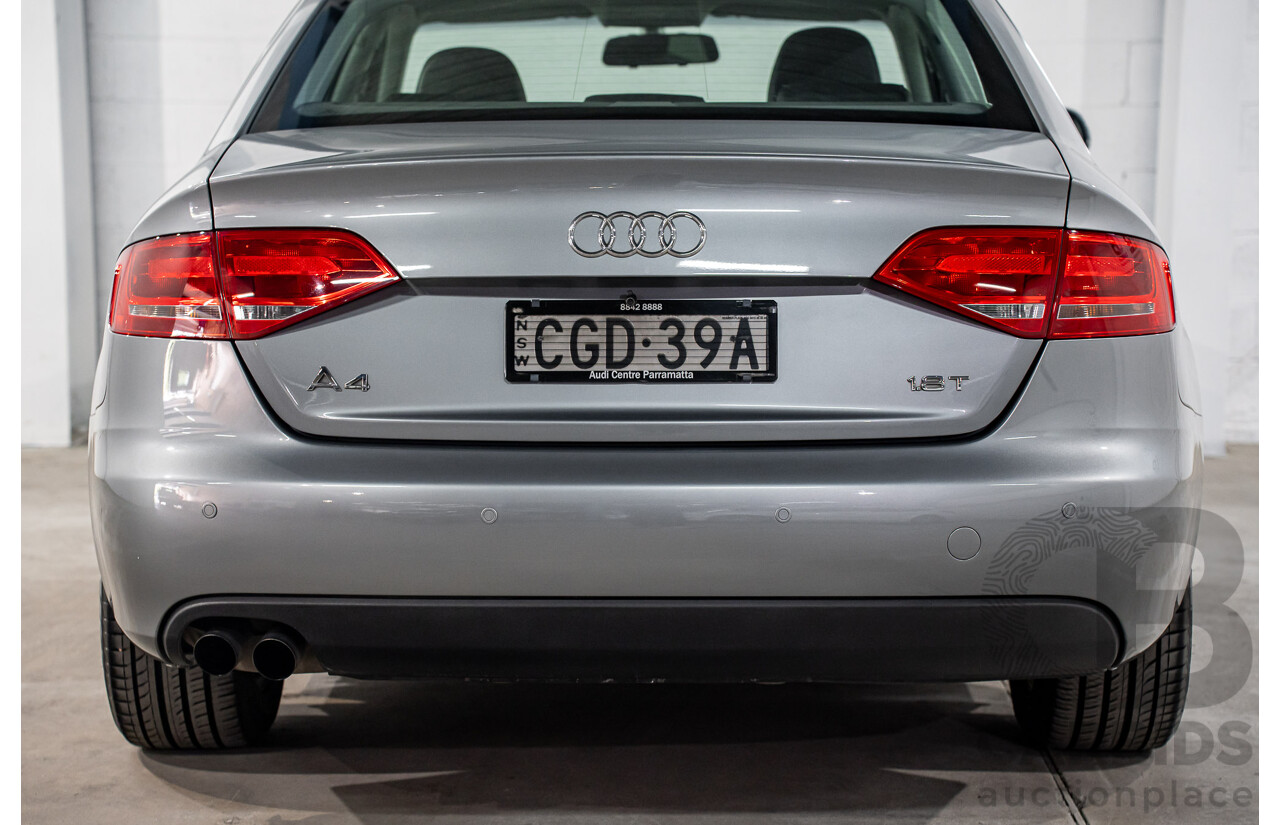 8/2011 Audi A4 1.8 TFSI B8 (8K) MY12 4d Sedan Quartz Grey Metallic Turbo 1.8L