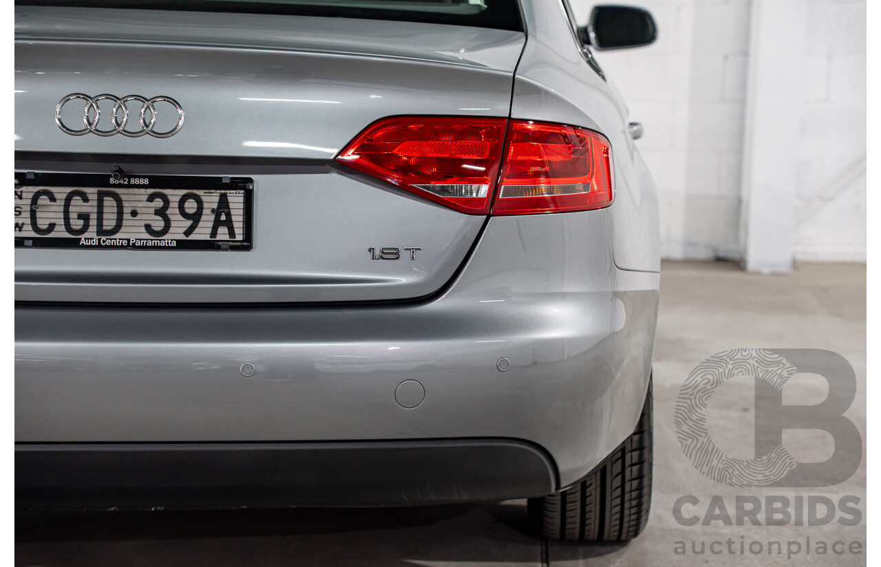 8/2011 Audi A4 1.8 TFSI B8 (8K) MY12 4d Sedan Quartz Grey Metallic Turbo 1.8L