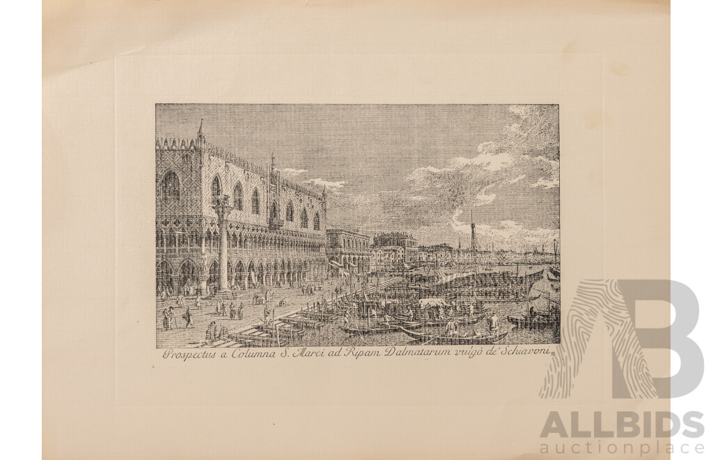 Artist Unknown, (20th Century), Prague, Vintage Etching & Four Steel Engraving Prints, 24 x 33 cm (largest sheets) (5)