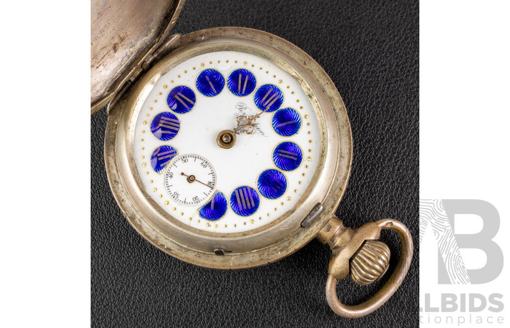 Vintage Perfection Marque Deposseé W&D 52mm Pocket Watch, with Tiger Motif, 82592