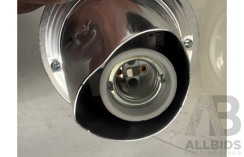 Quantity of 3 Polycarbonate Sphere Indoor Lights - 400mm Diameter - with Metal Insert with Screw in Fitting