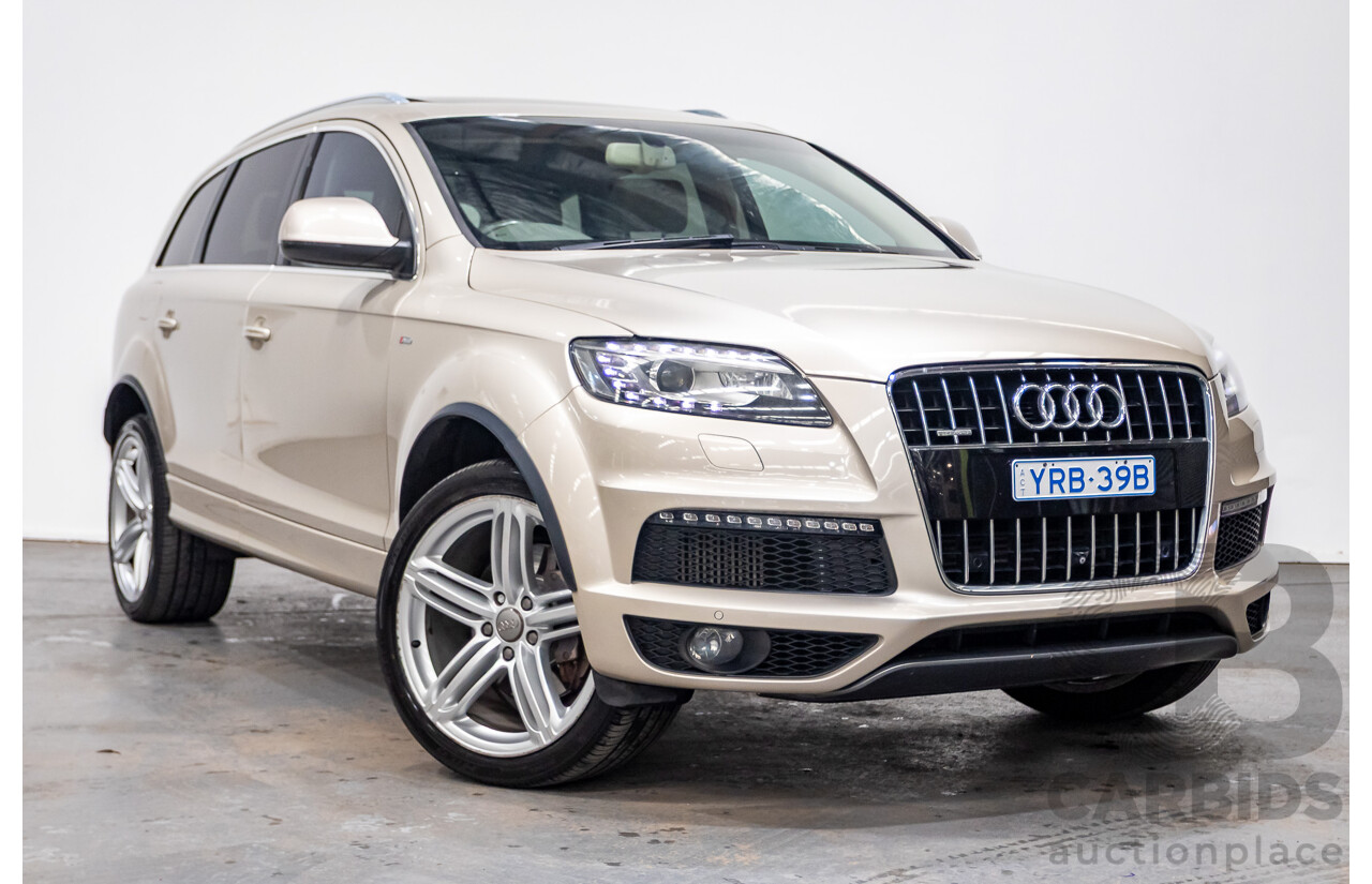 9/2014 Audi Q7 3.0 TDI Quattro S-Line Pack (AWD) MY14 4d Wagon Bahia Beige Turbo Diesel V6 3.0L - 7 Seater