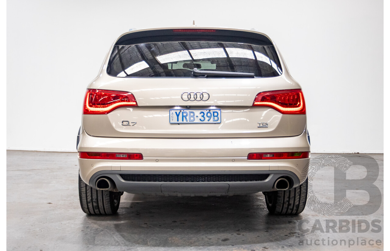 9/2014 Audi Q7 3.0 TDI Quattro S-Line Pack (AWD) MY14 4d Wagon Bahia Beige Turbo Diesel V6 3.0L - 7 Seater