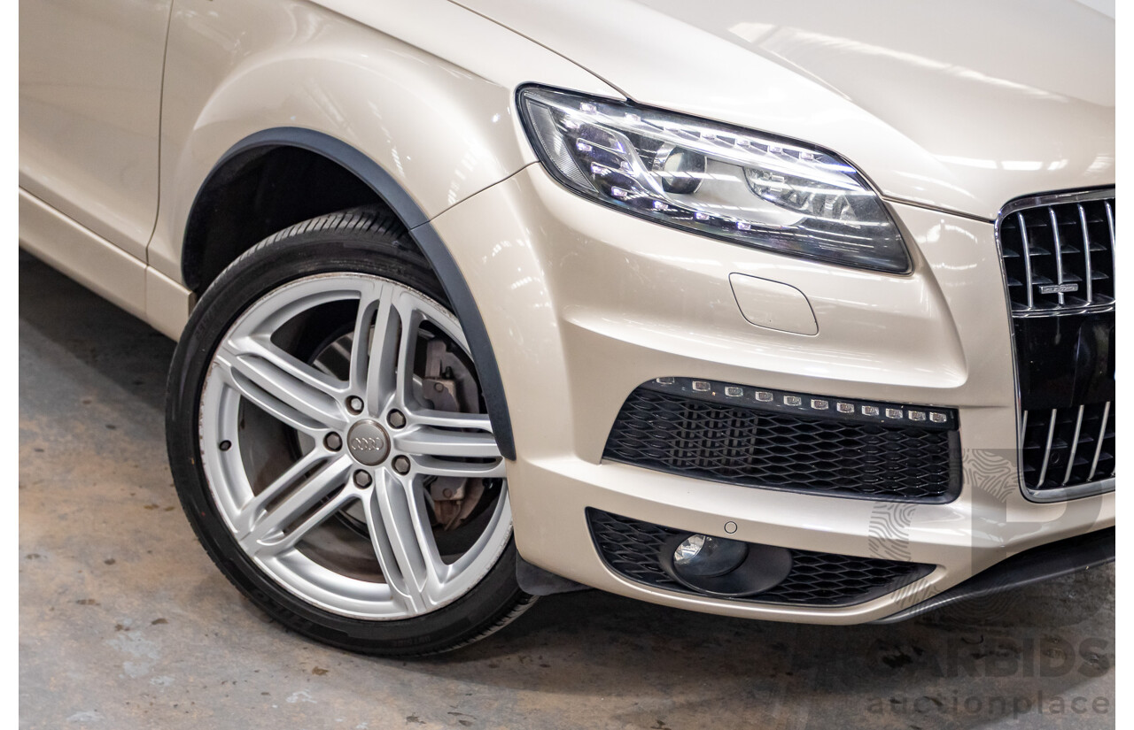 9/2014 Audi Q7 3.0 TDI Quattro S-Line Pack (AWD) MY14 4d Wagon Bahia Beige Turbo Diesel V6 3.0L - 7 Seater