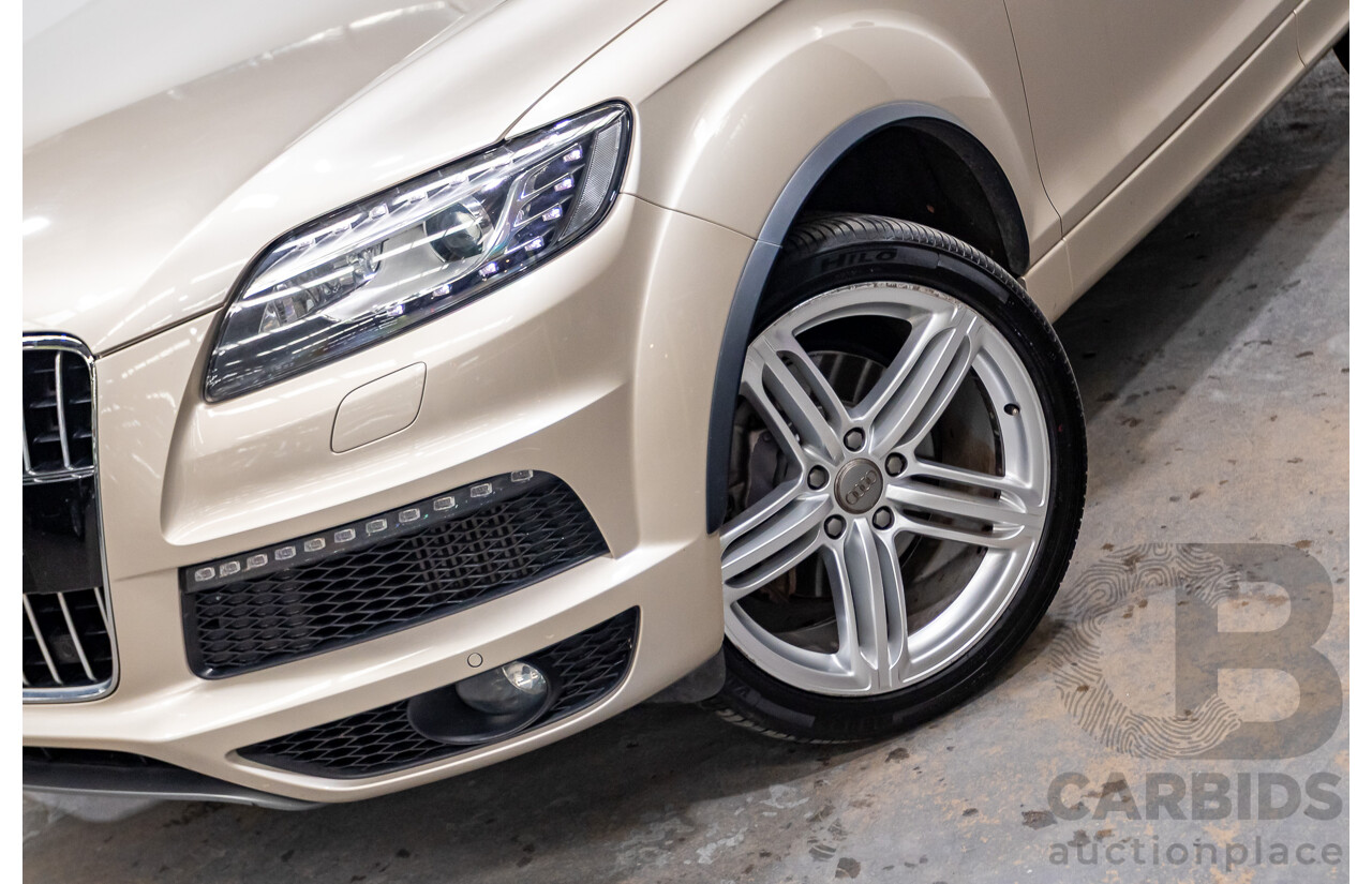 9/2014 Audi Q7 3.0 TDI Quattro S-Line Pack (AWD) MY14 4d Wagon Bahia Beige Turbo Diesel V6 3.0L - 7 Seater