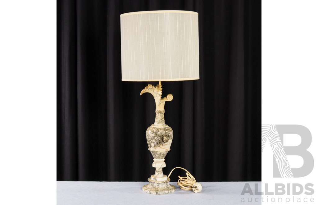 Antique Urn Form Marble Table Lamp