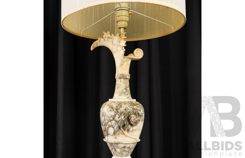Antique Urn Form Marble Table Lamp