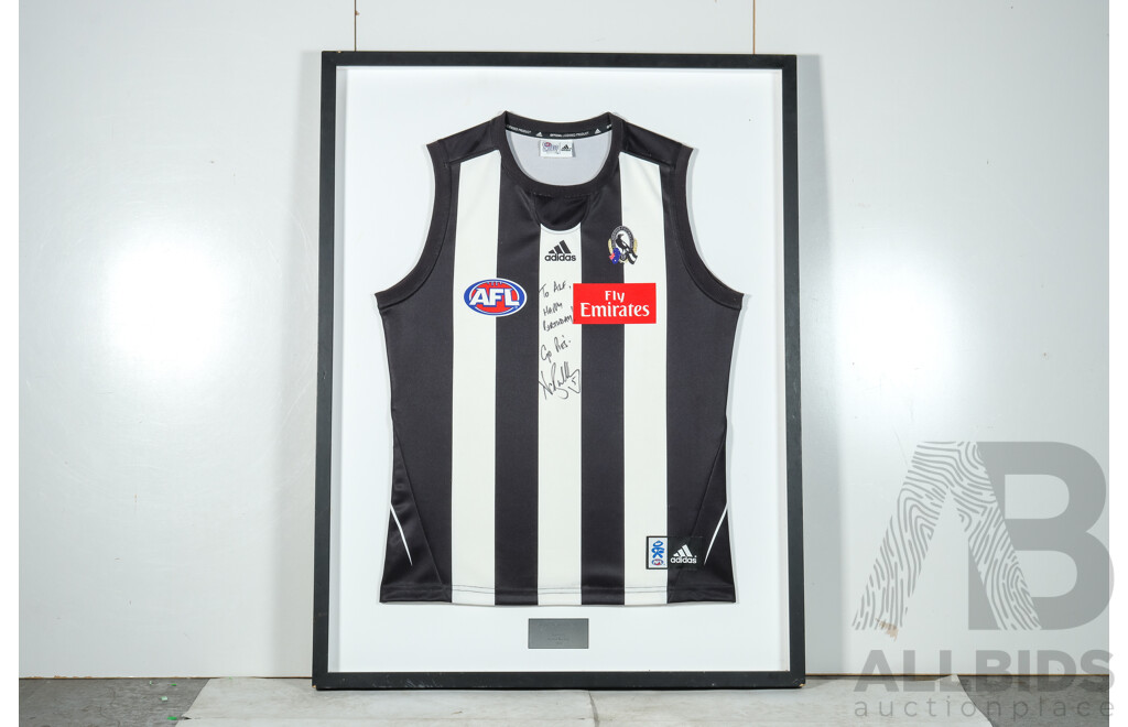 Collingwood Football Club Framed Signed Guernsey with Personalised Inscription