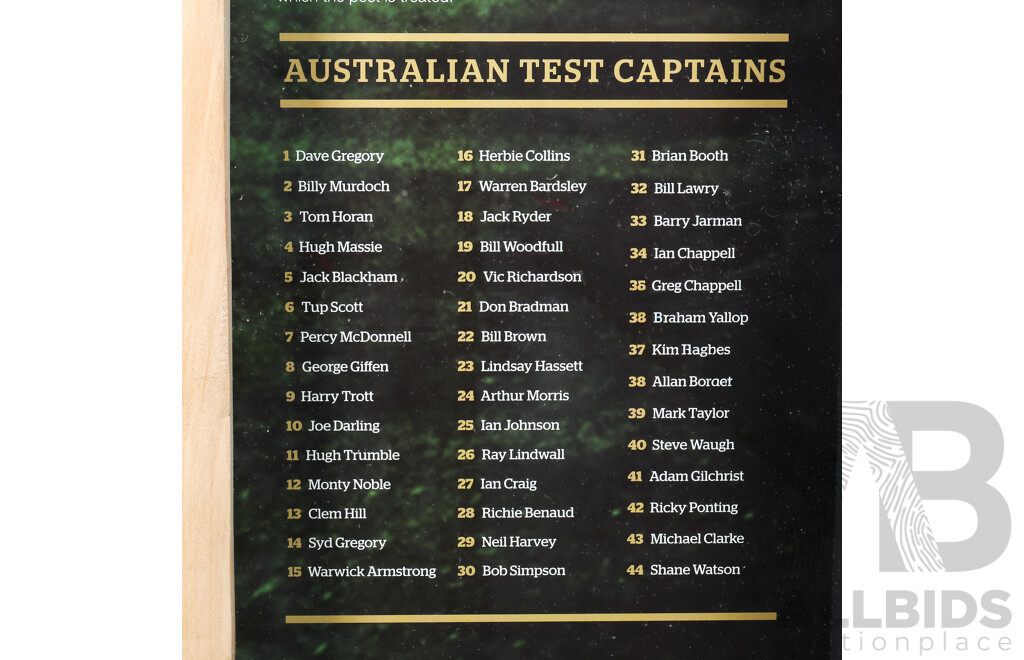 Steve Smith “National Honour” Limited Edition Signed Framed Cricket Bat, Australia’s 45th Test Captain