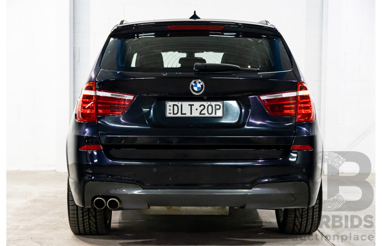 10/2011 BMW X3 Xdrive 30d M-Sport (AWD) F25 4d Wagon Carbon Black Metallic Turbo Diesel 3.0L
