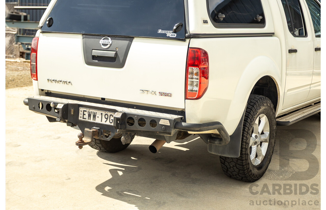 02/2014 Nissan Navara ST-X 550 (4x4) D40 MY13 Dual Cab Utility White Turbo Diesel V6 3.0L